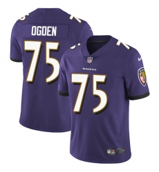 Youth Nike Baltimore Ravens #75 Jonathan Ogden Purple Team Color Vapor Untouchable Limited Player NFL Jersey