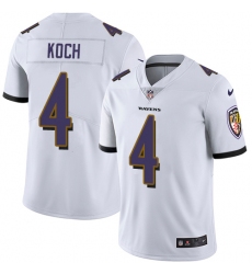 Youth Nike Baltimore Ravens #4 Sam Koch White Vapor Untouchable Limited Player NFL Jersey