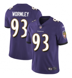 Youth Nike Baltimore Ravens #93 Chris Wormley Purple Team Color Vapor Untouchable Limited Player NFL Jersey
