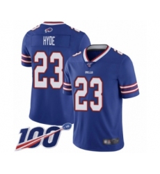 Men's Buffalo Bills #23 Micah Hyde Royal Blue Team Color Vapor Untouchable Limited Player 100th Season Football Jersey