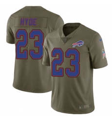 Men's Nike Buffalo Bills #23 Micah Hyde Limited Olive 2017 Salute to Service NFL Jersey