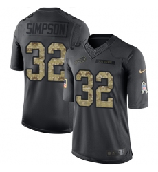 Youth Nike Buffalo Bills #32 O. J. Simpson Limited Black 2016 Salute to Service NFL Jersey