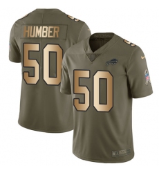 Men's Nike Buffalo Bills #50 Ramon Humber Limited Olive/Gold 2017 Salute to Service NFL Jersey