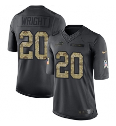 Men's Nike Buffalo Bills #20 Shareece Wright Limited Black 2016 Salute to Service NFL Jersey