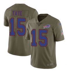 Men's Nike Buffalo Bills #15 Brandon Tate Limited Olive 2017 Salute to Service NFL Jersey
