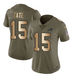 Women's Nike Buffalo Bills #15 Brandon Tate Limited Olive/Gold 2017 Salute to Service NFL Jersey