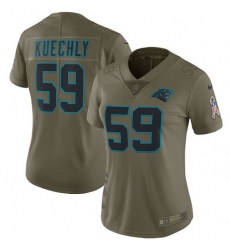 Women's Nike Carolina Panthers #59 Luke Kuechly Limited Olive 2017 Salute to Service NFL Jersey