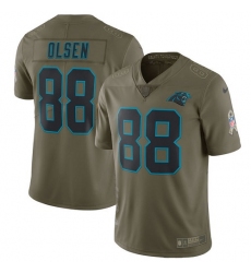 Men's Nike Carolina Panthers #88 Greg Olsen Limited Olive 2017 Salute to Service NFL Jersey