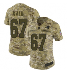 Women's Nike Carolina Panthers #67 Ryan Kalil Limited Camo 2018 Salute to Service NFL Jersey