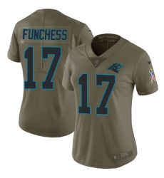 Women's Nike Carolina Panthers #17 Devin Funchess Limited Olive 2017 Salute to Service NFL Jersey