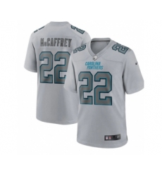 Men's Carolina Panthers #22 Christian McCaffrey Gray Atmosphere Fashion Stitched Game Jersey