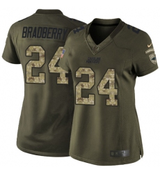 Women's Nike Carolina Panthers #24 James Bradberry Elite Green Salute to Service NFL Jersey
