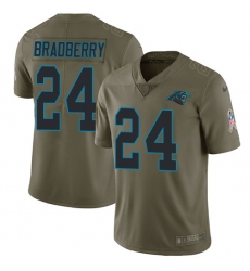 Youth Nike Carolina Panthers #24 James Bradberry Limited Olive 2017 Salute to Service NFL Jersey
