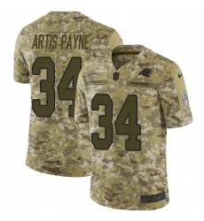 Youth Nike Carolina Panthers #34 Cameron Artis-Payne Limited Camo 2018 Salute to Service NFL Jersey