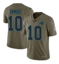 Youth Nike Carolina Panthers #10 Curtis Samuel Limited Olive 2017 Salute to Service NFL Jersey