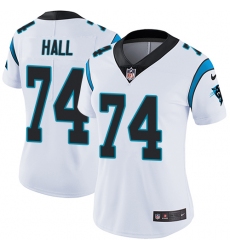 Women's Nike Carolina Panthers #74 Daeshon Hall White Vapor Untouchable Limited Player NFL Jersey