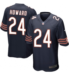 Men's Nike Chicago Bears #24 Jordan Howard Game Navy Blue Team Color NFL Jersey