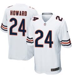 Men's Nike Chicago Bears #24 Jordan Howard Game White NFL Jersey