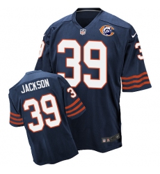 Men's Nike Chicago Bears #39 Eddie Jackson Elite Navy Blue Throwback NFL Jersey