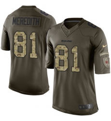 Men's Nike Chicago Bears #81 Cameron Meredith Elite Green Salute to Service NFL Jersey