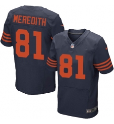 Men's Nike Chicago Bears #81 Cameron Meredith Elite Navy Blue Alternate NFL Jersey