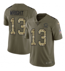 Men's Nike Chicago Bears #13 Kendall Wright Limited Olive/Camo Salute to Service NFL Jersey