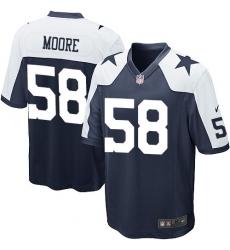Men's Nike Dallas Cowboys #58 Damontre Moore Game Navy Blue Throwback Alternate NFL Jersey