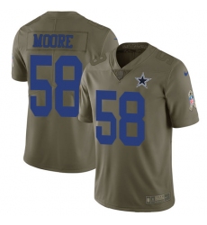 Youth Nike Dallas Cowboys #58 Damontre Moore Limited Olive 2017 Salute to Service NFL Jersey