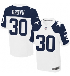 Men's Nike Dallas Cowboys #30 Anthony Brown Elite White Throwback Alternate NFL Jersey