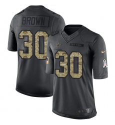 Youth Nike Dallas Cowboys #30 Anthony Brown Limited Black 2016 Salute to Service NFL Jersey