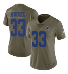 Women's Nike Dallas Cowboys #33 Chidobe Awuzie Limited Olive 2017 Salute to Service NFL Jersey