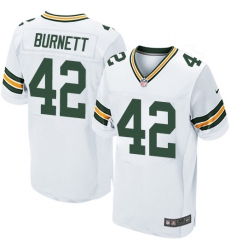Men's Nike Green Bay Packers #42 Morgan Burnett Elite White NFL Jersey