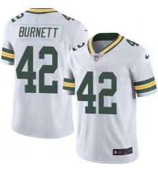 Men's Nike Green Bay Packers #42 Morgan Burnett White Vapor Untouchable Limited Player NFL Jersey