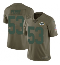 Men's Nike Green Bay Packers #53 Nick Perry Limited Olive 2017 Salute to Service NFL Jersey
