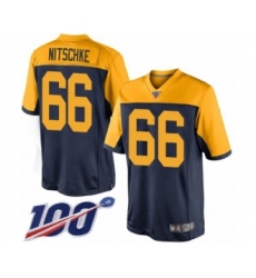 Men's Green Bay Packers #66 Ray Nitschke Limited Navy Blue Alternate 100th Season Football Jersey