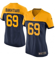 Women's Nike Green Bay Packers #69 David Bakhtiari Limited Navy Blue Alternate NFL Jersey