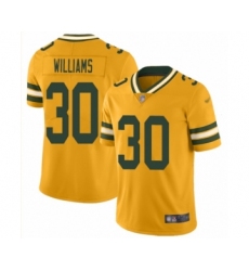 Women's Green Bay Packers #30 Jamaal Williams Limited Gold Inverted Legend Football Jersey