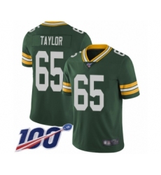 Men's Green Bay Packers #65 Lane Taylor Green Team Color Vapor Untouchable Limited Player 100th Season Football Jersey