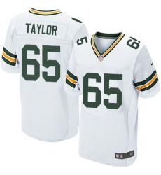 Men's Nike Green Bay Packers #65 Lane Taylor Elite White NFL Jersey