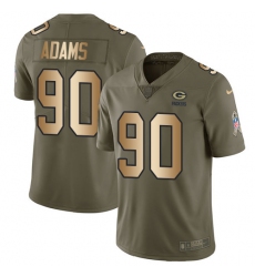 Youth Nike Green Bay Packers #90 Montravius Adams Limited Olive/Gold 2017 Salute to Service NFL Jersey