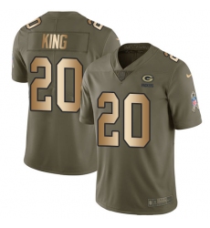 Youth Nike Green Bay Packers #20 Kevin King Limited Olive/Gold 2017 Salute to Service NFL Jersey