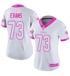 Women's Nike Green Bay Packers #73 Jahri Evans Limited White/Pink Rush Fashion NFL Jersey