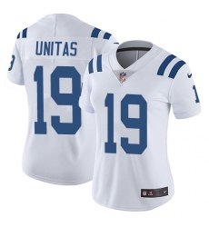 Women's Nike Indianapolis Colts #19 Johnny Unitas White Vapor Untouchable Limited Player NFL Jersey