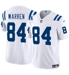 Men's Indianapolis Colts #84 Tyler Warren White 2025 Draft F.U.S.E. Vapor Limited Football Stitched Jersey