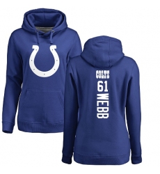 NFL Women's Nike Indianapolis Colts #61 JMarcus Webb Royal Blue Backer Pullover Hoodie