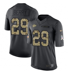 Men's Nike Kansas City Chiefs #29 Eric Berry Limited Black 2016 Salute to Service NFL Jersey