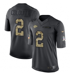 Men's Nike Kansas City Chiefs #2 Dustin Colquitt Limited Black 2016 Salute to Service NFL Jersey