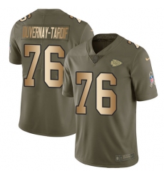 Men's Nike Kansas City Chiefs #76 Laurent Duvernay-Tardif Limited Olive/Gold 2017 Salute to Service NFL Jersey