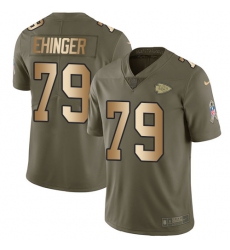 Youth Nike Kansas City Chiefs #79 Parker Ehinger Limited Olive/Gold 2017 Salute to Service NFL Jersey