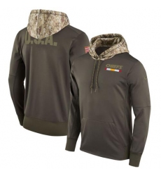 Men's Kansas City Chiefs Nike Olive Salute to Service Sideline Therma Pullover Hoodie